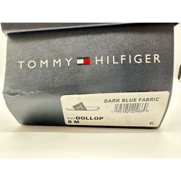 TOMMY HILFIGER Womens Navy Knit Logo Pool Slides Dollop Round Toe Slip On Slide - Picture 6 of 6